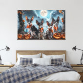 Toile Rat Terrier Halloween Éffrayant (Insitu(Chambre))