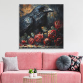 Toile Raven and Red Roses Gothic Art (Insitu(Salon))