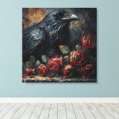 Toile Raven and Red Roses Gothic Art (Insitu (Plancher de Bois))