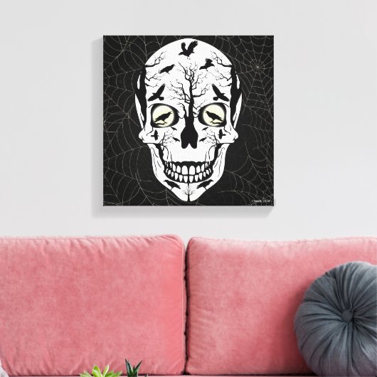 Toile Ravens Skull Skeleton Wall Art Décor (Insitu(Salon))