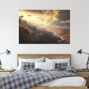Toile Rayonnement du Grand Canyon : Oiseau en flammes et