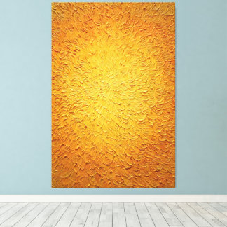 Toile Rayonnement jaune et orange tourbillonnant - Abstr
