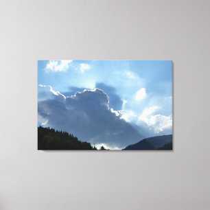 Toile rayons et nuages