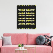 Toile Rayure Ornementale Jaune Doré Motif Sans Couture (Insitu(Salon))