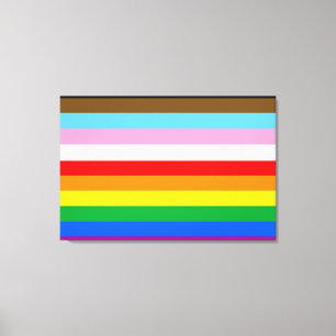 Toile Rayures du drapeau de progrès LGBTQ+