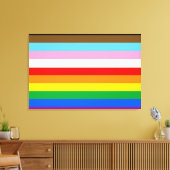 Toile Rayures du drapeau de progrès LGBTQ+ (Insitu(Salon))