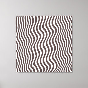 Toile Rayures Optiques Marron