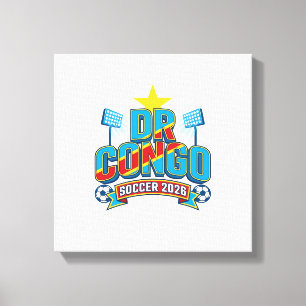 Toile RDC Soccer 2026 Football Gras Pays Typographie