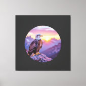 Toile Realistic Eagle on Rock – Majestic Wildlife Scene (Recto)