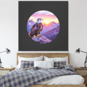 Toile Realistic Eagle on Rock – Majestic Wildlife Scene (Insitu(Chambre))