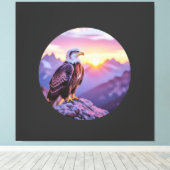 Toile Realistic Eagle on Rock – Majestic Wildlife Scene (Insitu (Plancher de Bois))