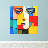 Toile "Réalités fracturées" - Un portrait Abstrait (Insitu (Plancher de Bois))