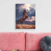 Toile Rearing Horse Lightning Storm Painting (Insitu(Salon))