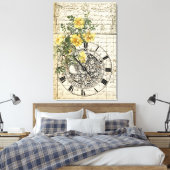 Toile récépissé vintage et fleuri (Insitu(Chambre))