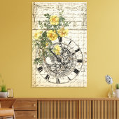 Toile récépissé vintage et fleuri (Insitu(Salon))