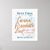 Toile Réception de café glacé chèque client Caramel Macc (Recto)