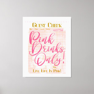 Toile Réception de chèques clients Boissons roses Preppy