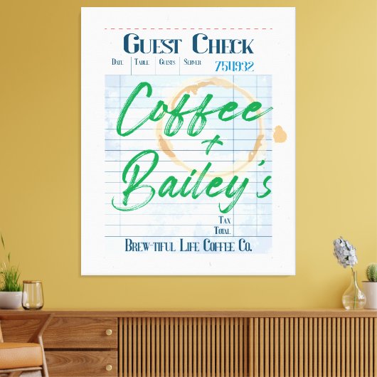 Toile Réception de la commande de boisson de la boutique (Insitu(Salon))