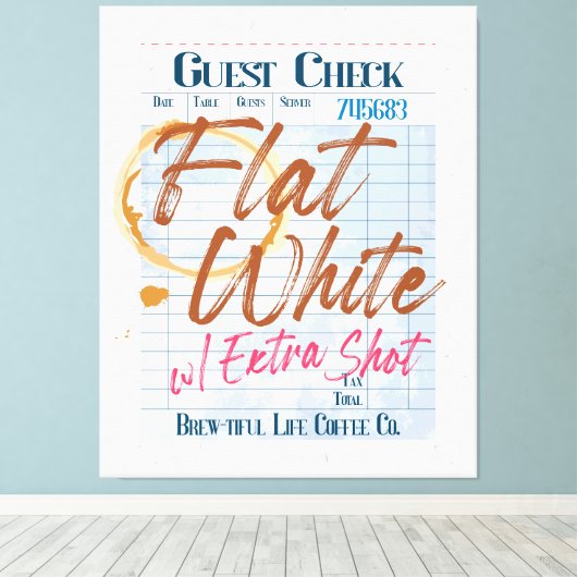 Toile Réception du chèque client café blanc plat extra p (Insitu (Plancher de Bois))
