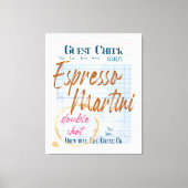 Toile Réception du chèque client Espresso Martini double (Recto)