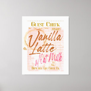 Toile Réception du chèque client Vanilla Latte café lait