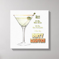 Recette de cocktail Dirty Martini Art 12"x12"