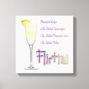 Toile Recette de cocktail Flirtini Mimosa Art 12"x12"