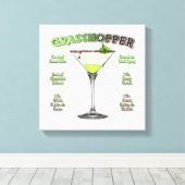 Toile Recette de cocktail GRASSHOPPER Art 12"x12" (Insitu (Plancher de Bois))