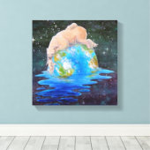 Toile Réchauffement climatique Ours Polaires (Insitu (Plancher de Bois))