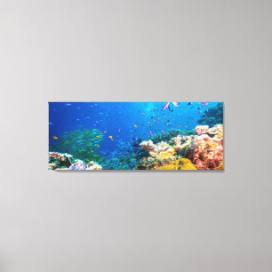 Toile Récif coralien et poissons tropicaux