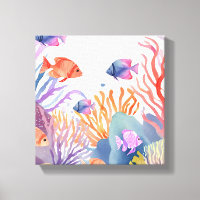 Récif de Corail | Poisson Coloré Océan Aquarelle