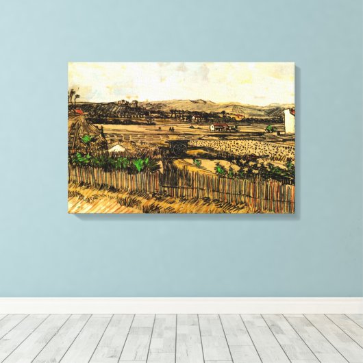 Toile Récolte en Provence Montmajour par Vincent van Gog (Insitu (Plancher de Bois))