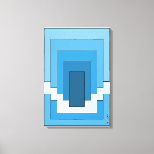 Toile Rectangle Abstrait en Bleu (Recto)