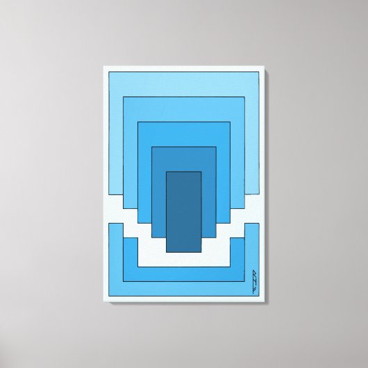Toile Rectangle Abstrait en bleu (Recto)