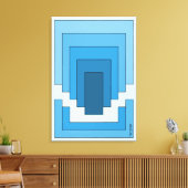 Toile Rectangle Abstrait en bleu (Insitu(Salon))