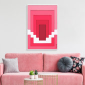Toile Rectangle Abstrait en Rouge (Insitu(Salon))