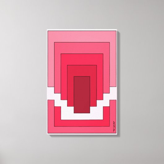 Toile Rectangle Abstrait en Rouge (Recto)