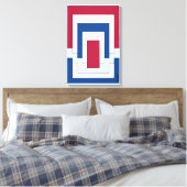 Toile Rectangle Abstrait en rouge, blanc et bleu (Insitu(Chambre))