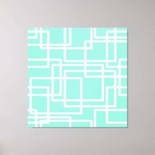 Toile Rectangles Modernes Rétro Sur Aqua Diluée (Recto)