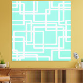 Toile Rectangles Modernes Rétro Sur Aqua Diluée (Insitu(Salon))
