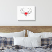 Toile Red Angel Coeur avec ailes (Insitu(Chambre))