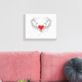 Toile Red Angel Coeur avec ailes (Insitu(Salon))