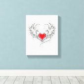 Toile Red Angel Coeur avec ailes (Insitu (Plancher de Bois))
