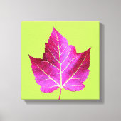 Toile Red Autumn Maple Leaf on Green Floral (Recto)