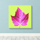 Toile Red Autumn Maple Leaf on Green Floral (Insitu (Plancher de Bois))