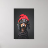 Toile Red Beanie Dachshund (Recto)