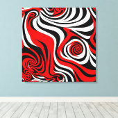 Toile Red, Black and White Wave Pattern (Insitu (Plancher de Bois))