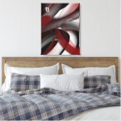 Toile Red Black White Gray Abstract  (Insitu(Chambre))