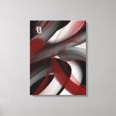 Toile Red Black White Gray Abstract  (Recto)