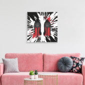 Toile Red Bottoms Stilettos shoes heels spatters & drips (Insitu(Salon))